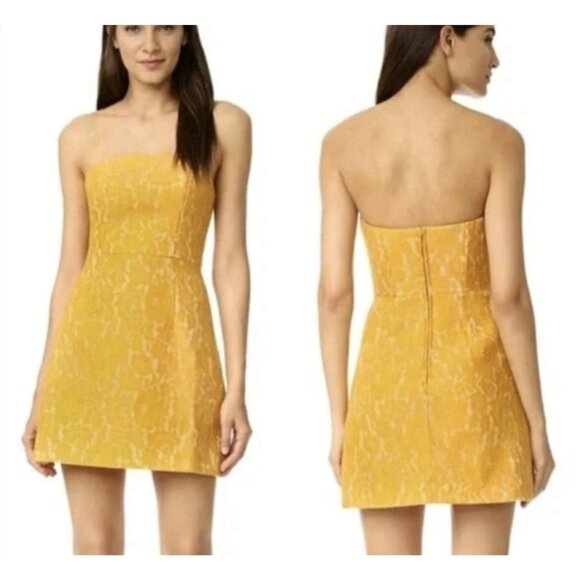 Keepsake The Label 'Every Way' Lace Strapless Mini Dress in Marigold Womens sz S - Picture 1 of 5